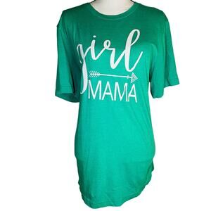 Women’s Plus Size Green Girl Mama Basic Graphic Short Sleeve T-Shirt Size XXL